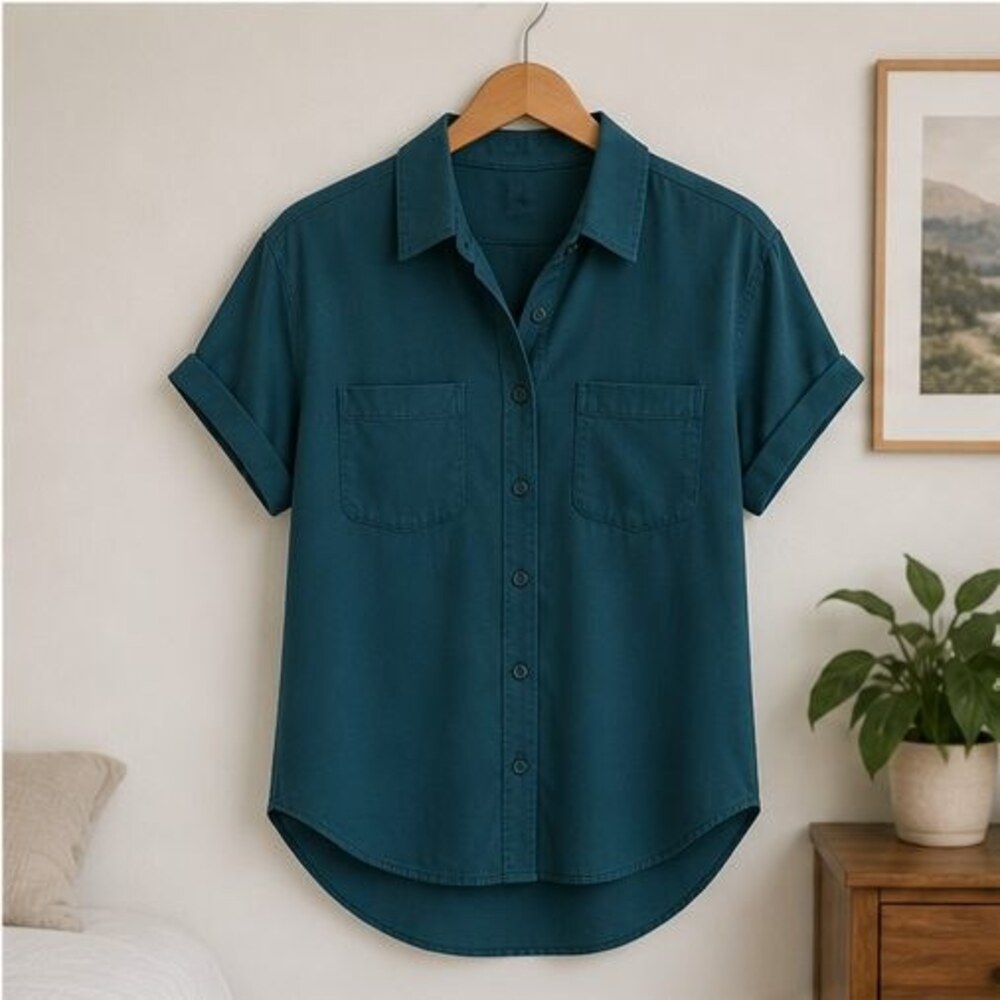 Teal Utility Pocket Shirt
